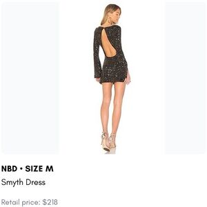 NBD Glittering Black Backless Dress